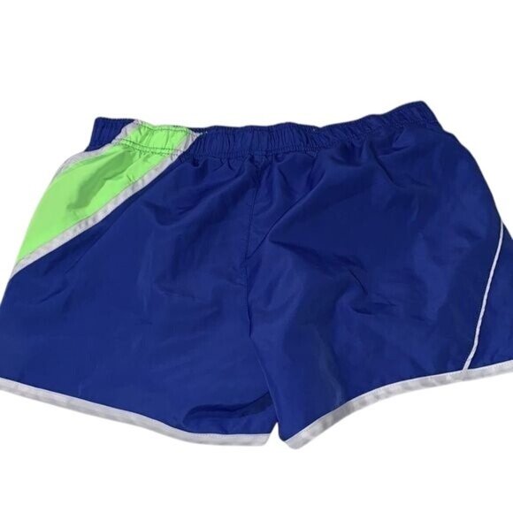 Sport Essentials Athletic Running Shorts Blue & Neon Green M - Picture 5 of 8
